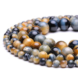 Fctory Price Natural Stone dream Tiger Eye Agat Round Beads 15" Strand 6 8 10 12MM Pick Size Beads For Jewelry Making