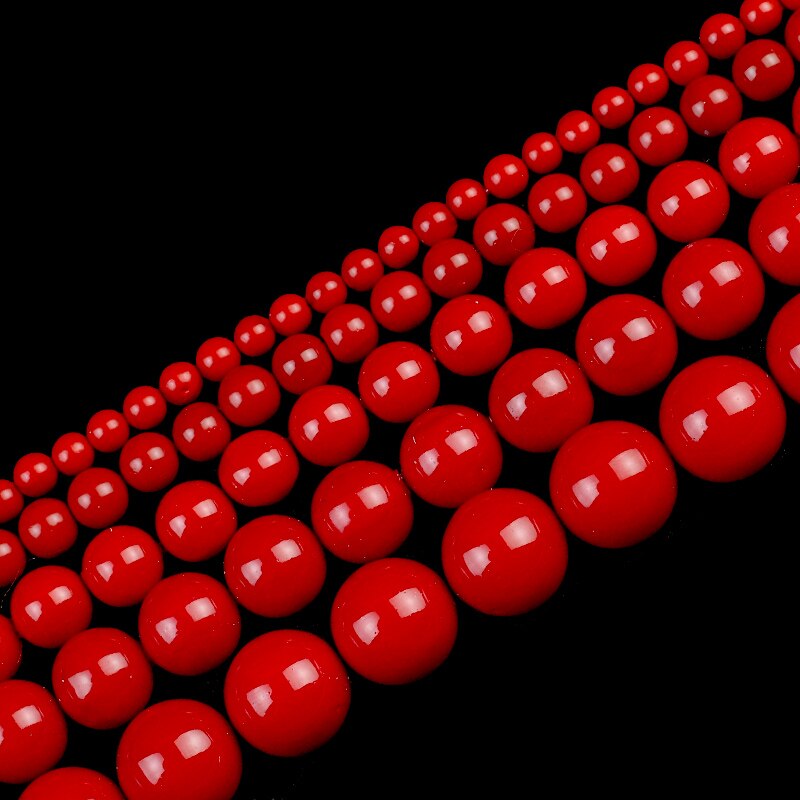 Natural Stone Beads Red Shell Pearl Loose Beads For Jewelry Making DIY Bracelet Necklace Accessories 15'' 4/6/8/10/12/14mm