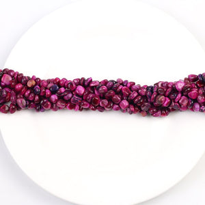 5*8mm Natural Stone Purplish Red Tiger Eye Chips Beads Irregular Freeform Gravel Beads Bracelet for Jewelry Making DIY Necklace