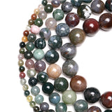 Wholesale Natural Stone Smooth Indian Agates Onyx Round Loose Beads 16" Strand 4 6 8 10 12 14MM Pick Size For Jewelry Making