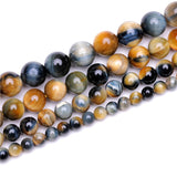 Wholesale Natural Blue Lapis Lazuli Tiger Eye Stones Loose Beads Agates 4/6/8/10/12mm For Jewelry Making DIY Bracelet Necklace