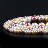 Yellow Purple White Shell Pearl Beads Round Loose Spacer Beads For DIY Jewelry Making Bracelet Accessories 15'' 6 8 10 12mm