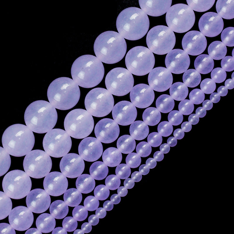 Natural Stone Violet Jades Round Loose Spacer Beads 15'' 4/6/8/10/12mm for Jewelry Making DIY Earrings Bracelet Accessories