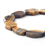 Natural Gem stone Yellow Tiger eyes Natural Stone Loose Beads Flat Rectangle 10*20mm For Jewelry Making Diy Bracelet Necklace