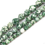 Natural Qinghai Green Split Surface Faceted Loose Stone Beads Spacer Beads 15''Strand 6/8/10mm For Jewelry Making DIY Bracelet