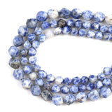 Natural Blue Dot Split Surface Faceted Loose Stone Beads Spacer Beads 15''Strand 6/8/10mm For Jewelry Making DIY Bracelet