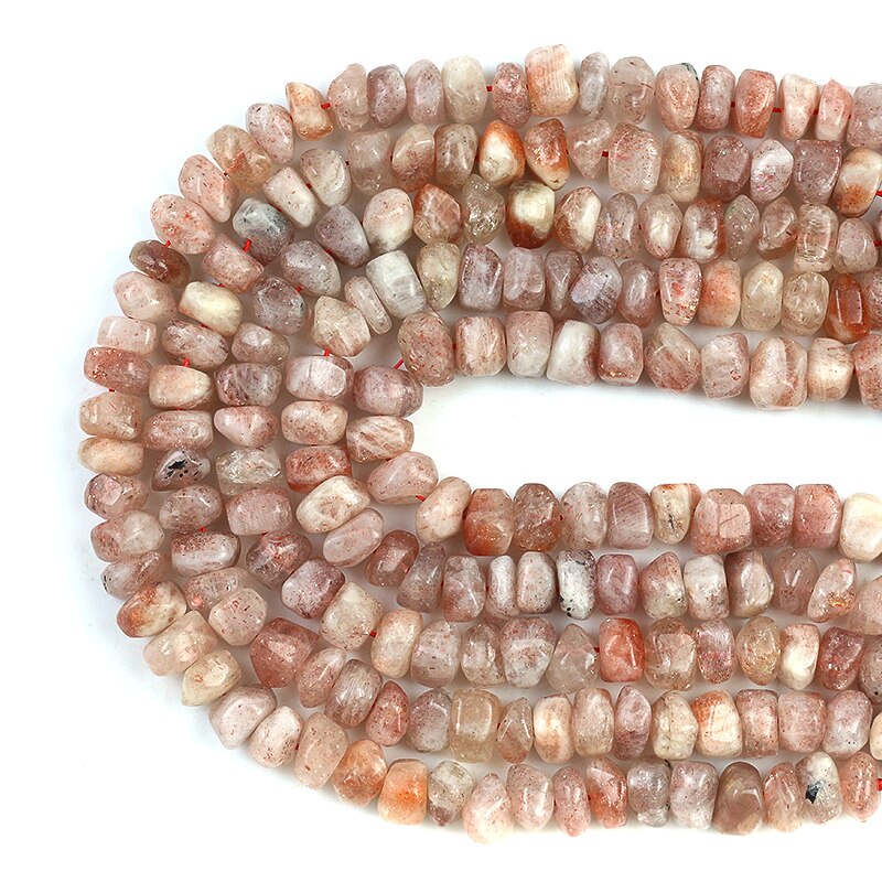 Irregular Gold Point of Strawberry Stone Beads Special Cut Genuine Loose Spacer Beads For DIY Jewelry Making Charms Bracelet