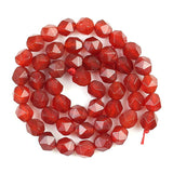 Natural Red Agates Split Surface Faceted Loose Stone Beads Spacer Beads 15''Strand 6/8/10mm For Jewelry Making DIY Bracelet