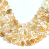 Natural Yellow Crystal Stone Beads Transverse Pore Denier Section Loose Beads 15x20mm for Jewelry Making DIY Bracelet