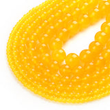Natural Stone Yellow Jades Round Loose Spacer Beads 15'' 4/6/8/10/12mm For Jewelry Making DIY Bracelet Accessories