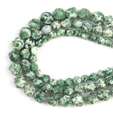 Natural Qinghai Green Split Surface Faceted Loose Stone Beads Spacer Beads 15''Strand 6/8/10mm For Jewelry Making DIY Bracelet