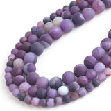Wholesale 6/8/10mm Matte Striped Drusy Agates Round Loose Beads For Jewelry Making DIY Bracelets 15inch/strand
