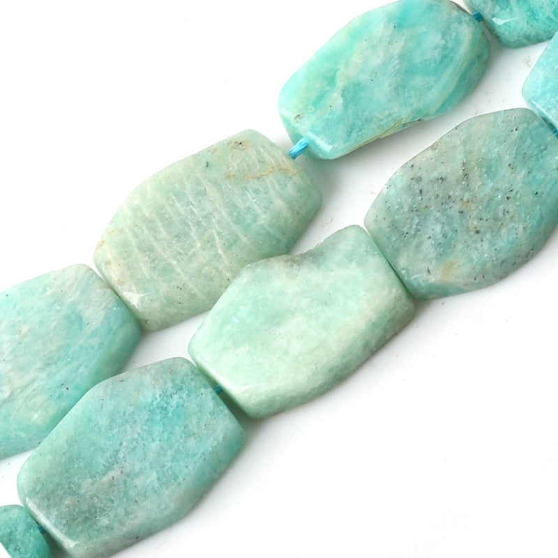 Natural Stone AAA Grade Genuine Amazonite Flat Rectangle 10*20mm Beads For Jewelry Making DIY Bracelet Necklace Earrings
