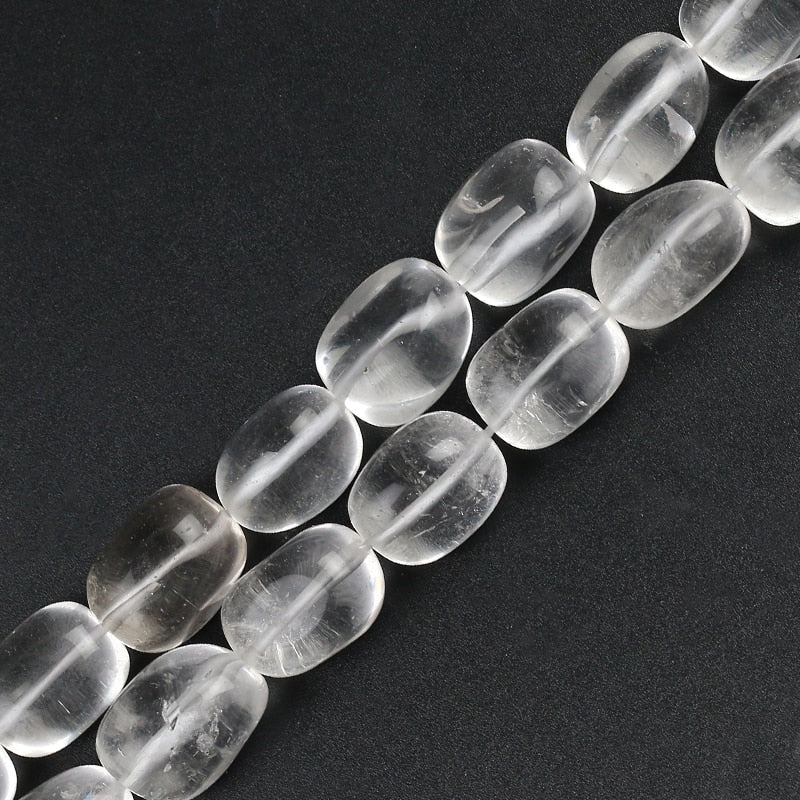 15*22mm Natural Oval Rock Crystal Loose Spacer Beads For Jewelry Making DIY Necklace Bracelet Accessories 15'' Charms Beads