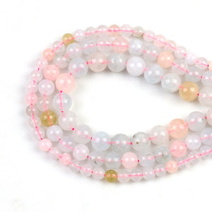 1 strand/lot Natural Stone Jaspers Shallow Morgan Angelite Jades Round Beads Stone Loose Spacer Beads for DIY Jewelry Making