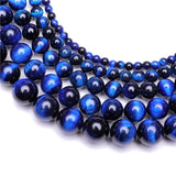 A++ Natural Stone Beads Lapis Blue Tiger Eye Round Beads For Jewelry Making 15inch Pick Size 6.8.10.12mm Making Bracelet