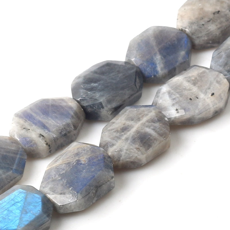 Natural AA Grade Genuine Blue Rainbow Labradorite Flat Rectangle 10*20mm Beads For Jewelry Making DIY Bracelet Necklace Earrings