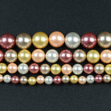Yellow Purple White Shell Pearl Beads Round Loose Spacer Beads For DIY Jewelry Making Bracelet Accessories 15'' 6 8 10 12mm