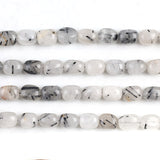 15*22mm Natural Oval Black Rutilated Quartzs Loose Spacer Beads For Jewelry Making DIY Necklace Bracelet Accessories 15'' inches