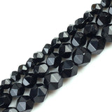 Natural Black Agates Split Surface Faceted Loose Stone Beads Spacer Beads 15''Strand 6/8/10mm For Jewelry Making DIY Bracelet