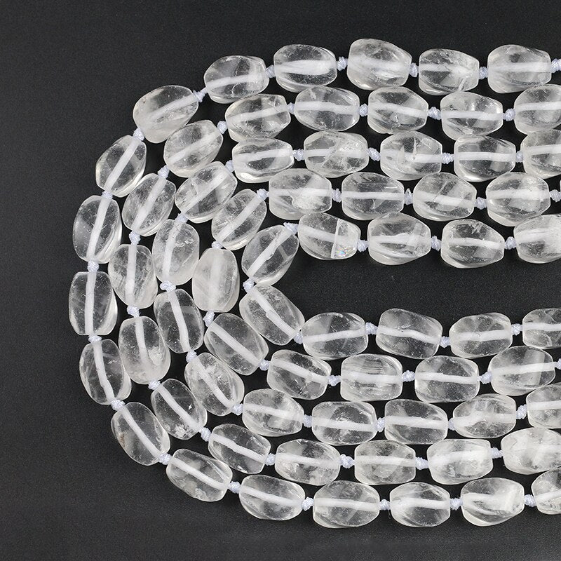 15*22mm Natural Irregular Rock Crystal Quartz Loose Spacer Beads For Jewelry Making DIY Necklace Bracelet Accessories 15Inches