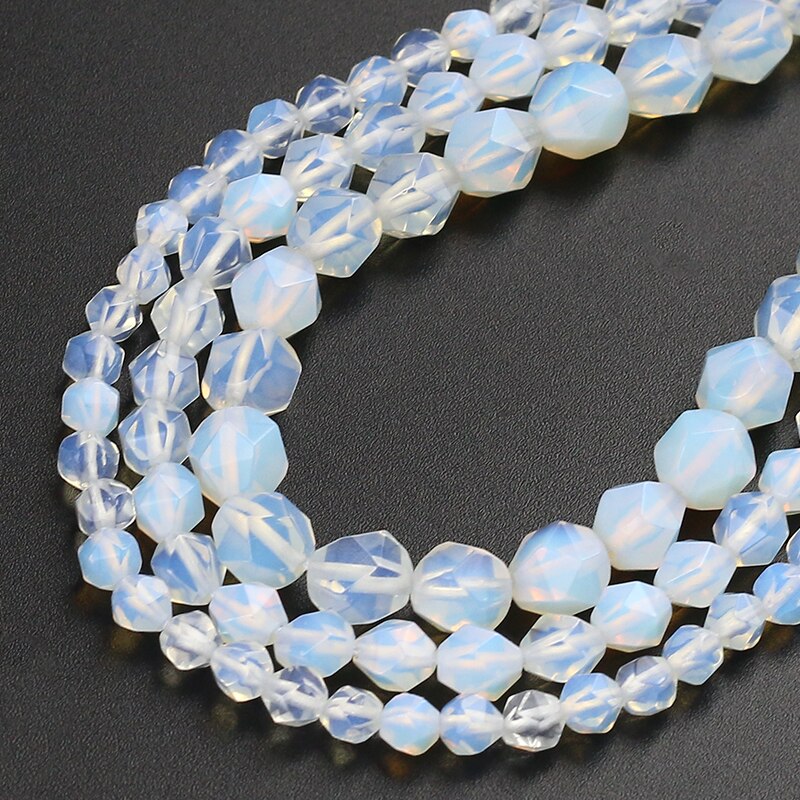 Natural Opal Split Surface Faceted Loose Stone Beads Spacer Beads 15''Strand 6/8/10mm For Jewelry Making DIY Bracelet