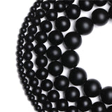 Wholesale High Quality Natural Stone Black Matte Onyx Agates Frost Dull Polish Round Beads For Jewelry Making Necklace Bracelet