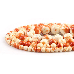 Orange White Colorful Rain Jaspers Round Beads Natural Loose Stone Beads For DIY Jewelry Making 4/6/8/10/12mm Bracelet 15''