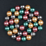 Green Yellow Red Grey Shell Pearl Beads Round Loose Spacer Beads For DIY Jewelry Making Bracelet Accessories 15'' 6 8 10 12mm