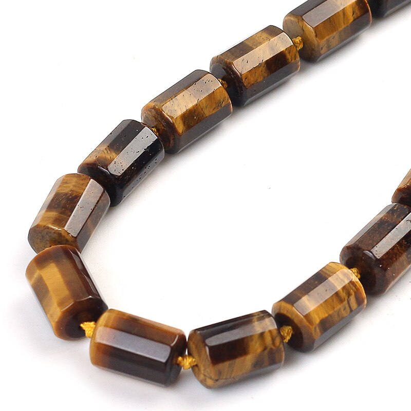Wholesale Natural Cylinder Tiger Eye Stone Beads Loose Beads for Jewelry Making DIY Charms Bracelet Accessories