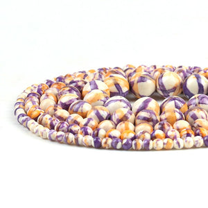 Purple Orange Colorful Striated Rain Round Beads Natural Loose Stone Beads For DIY Jewelry Making 4/6/8/10/12mm Bracelet 15''