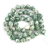 Natural Qinghai Green Split Surface Faceted Loose Stone Beads Spacer Beads 15''Strand 6/8/10mm For Jewelry Making DIY Bracelet