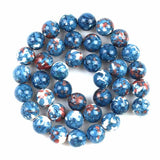 Navy Blue Colorful Rain Jaspers Round Beads Natural Loose Stone Beads For DIY Jewelry Making 4/6/8/10/12mm Bracelet 15''