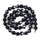 Natural Black Agates Split Surface Faceted Loose Stone Beads Spacer Beads 15''Strand 6/8/10mm For Jewelry Making DIY Bracelet