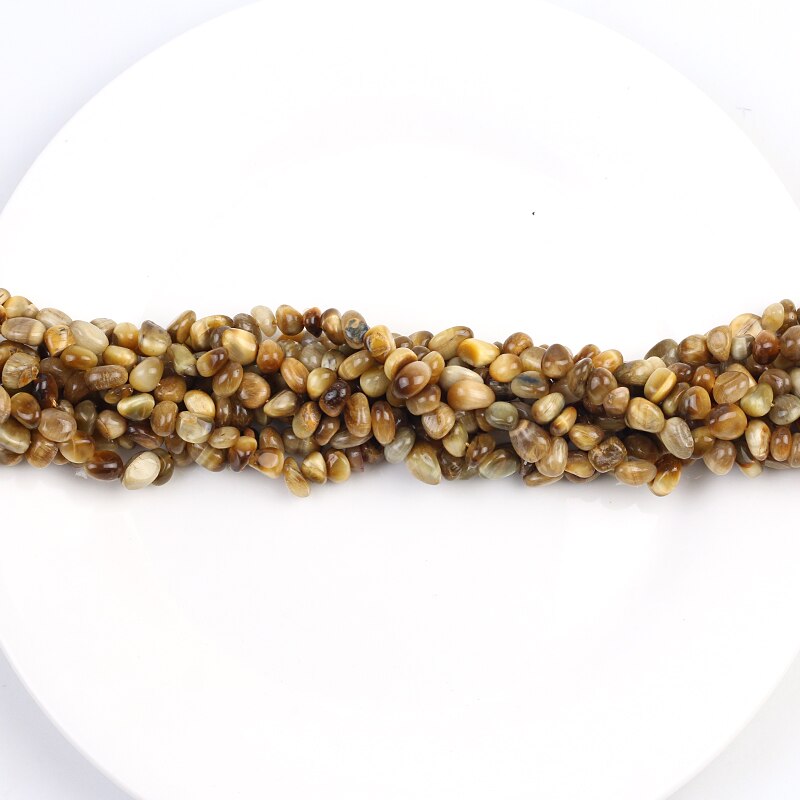 5*8mm Natural Stone Beads Yellow Tiger Eye Chips Beads Irregular Freeform Gravel Beads Bracelet for Jewelry Making DIY Necklace