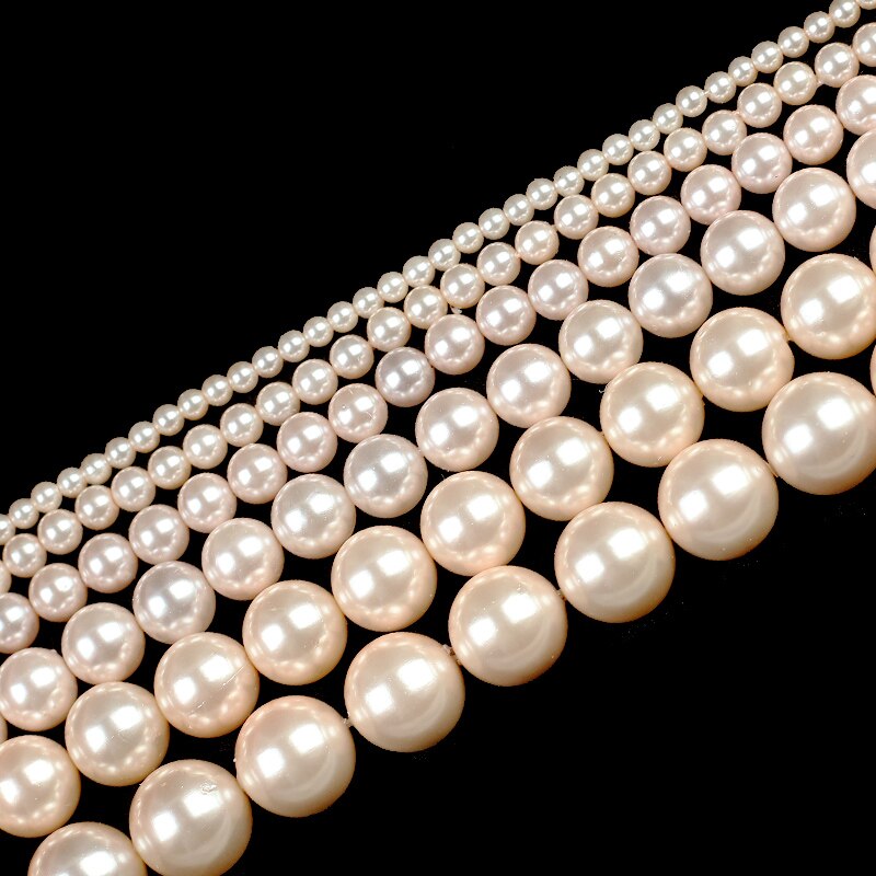 Natural yellow Shell Pearl Beads Round Loose Spacer Beads For Jewelry Making DIY Bracelet Necklace Accessories 15'' 2/3/4/6/8mm