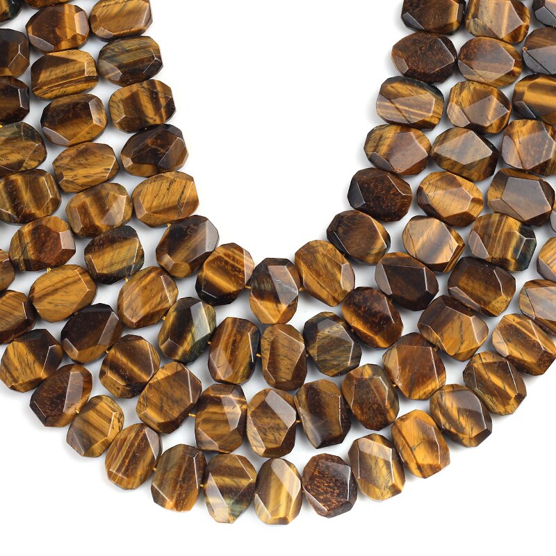 Natural Tiger Eye Stone Beads Transverse Pore Denier Section Loose Beads 15x20mm for Jewelry Making DIY Bracelet