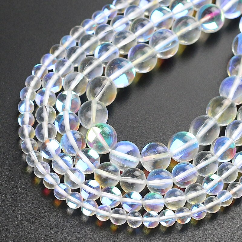 Round Clear Dark Grey Flash Crystal Glass Austrian Crystal Glitter Loose Beads For Jewelry Making DIY Charms Bracelet 15''6/8/10/12mm