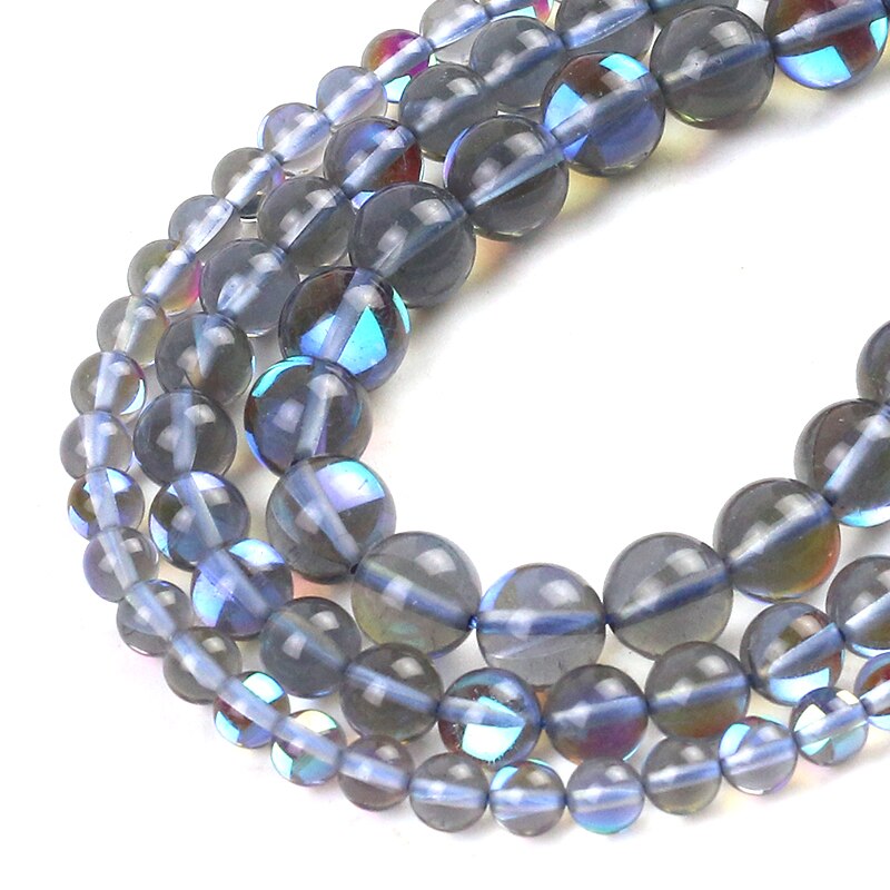 Round Clear Dark Grey Flash Crystal Glass Austrian Crystal Glitter Loose Beads For Jewelry Making DIY Charms Bracelet 15''6/8/10/12mm