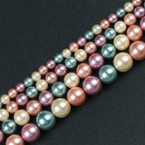 Green Orange Purple Shell Pearl Beads Round Loose Spacer Beads For DIY Jewelry Making Bracelet Accessories 15'' 6/8/10/12mm