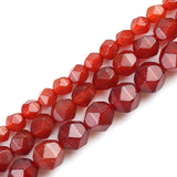 Natural Red Agates Split Surface Faceted Loose Stone Beads Spacer Beads 15''Strand 6/8/10mm For Jewelry Making DIY Bracelet