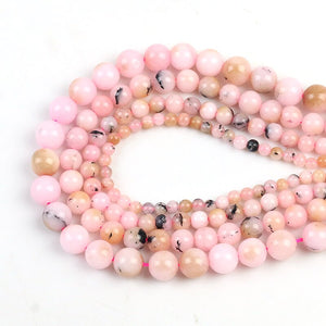 1 strand/lot Natural Stone Jaspers Powder Opal Angelite Jades Round Beads Stone Loose Spacer Beads for DIY Jewelry Making
