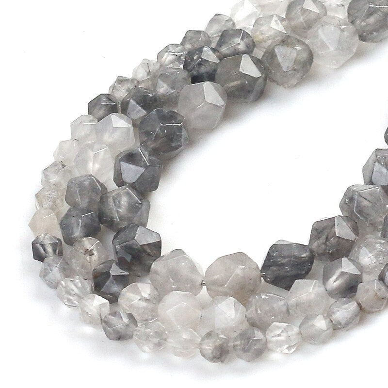 Natural Blue Dot Split Surface Faceted Loose Stone Beads Spacer Beads 15''Strand 6/8/10mm For Jewelry Making DIY Bracelet