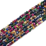 5*8mm Natural Stone Beads Rainbow Tiger Eye Chips Beads Irregular Freeform Gravel Beads Bracelet for Jewelry Making DIY Necklace