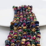 5*8mm Natural Stone Beads Rainbow Tiger Eye Chips Beads Irregular Freeform Gravel Beads Bracelet for Jewelry Making DIY Necklace