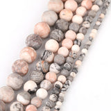 Wholesale 6 8 10 12mm Matte natural Stone beads Pink Zebra round bead spacer jewelry Beads For jewelry Making Bracelet Necklace