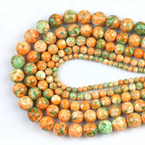 Yellow Green Colorful Rain Jaspers Round Beads Natural Loose Stone Beads For DIY Jewelry Making 4/6/8/10/12mm Bracelet 15''