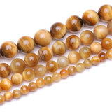 A++Natural Stone Beads Yellow Tiger Eye Round Loose Beads For Jewelry Making 15inch Pick Size 6.8.10.12mm