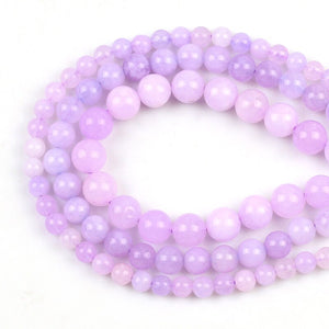 1 strand/lot Natural Stone Jaspers Purple Angelite Jades Round Beads Stone Loose Spacer Beads for DIY Jewelry Making