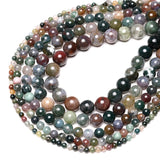 Wholesale Natural Stone Smooth Indian Agates Onyx Round Loose Beads 16" Strand 4 6 8 10 12 14MM Pick Size For Jewelry Making